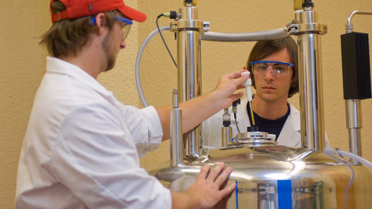Students at work in the Polk County Science Building.