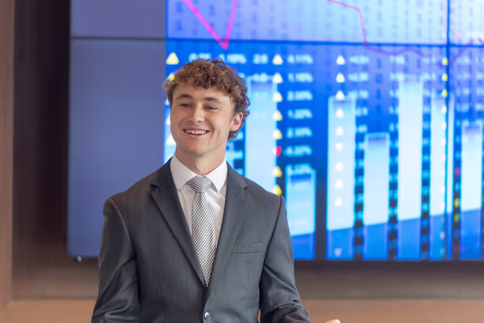 Student Wearing a Suit