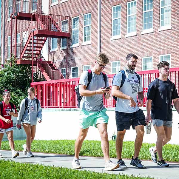 Students on sidewalk