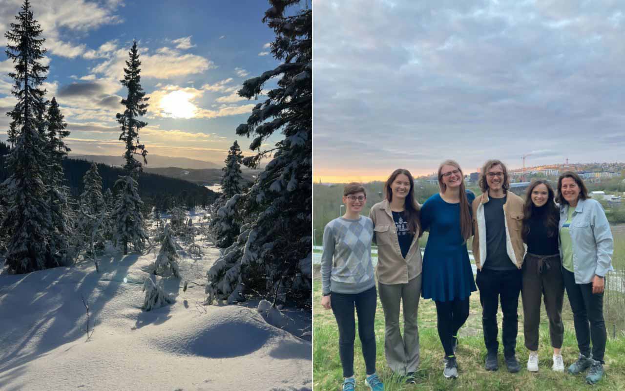Winter scene (left) and group photo (right) from Crotteau's trip Winter scene (left) and group photo (right) from Crotteau's trip