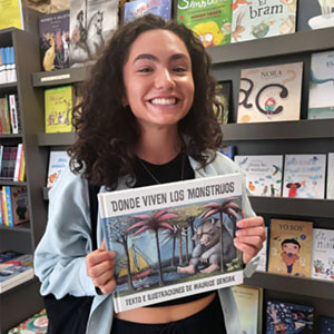holding book