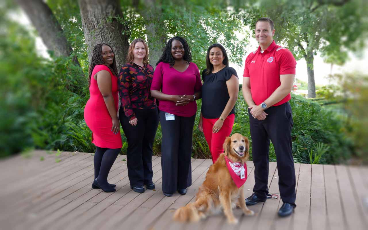 FSC's mental health staff and Sophie the dog