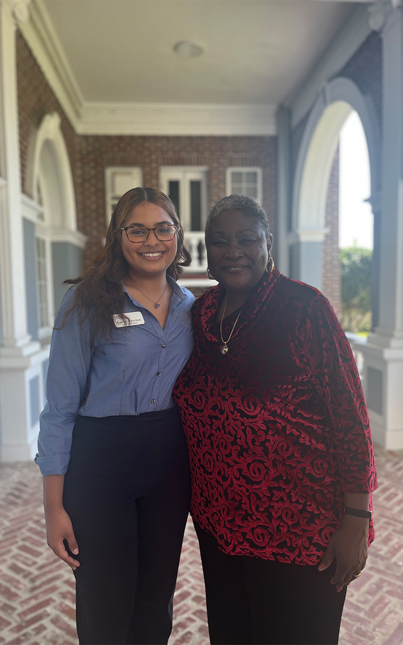 Sophia Francisco '23 with Evett L. Simmons '79