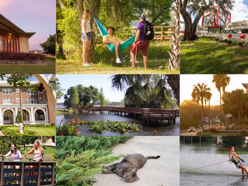 Collage of photo spots on campus