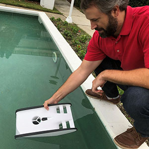 Dr. Gabe Langford launches the Trident ROV for its inaugural voyage.