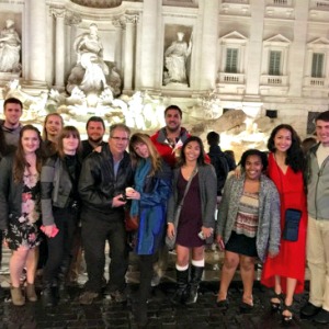 group photo of students taken in italy