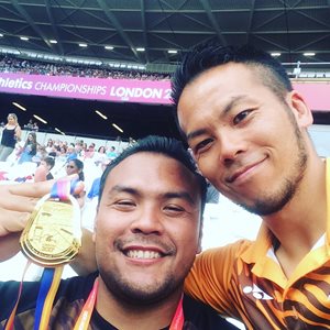 Yuichi Sasaki(right) With the current world champion and Rio gold medalist, Muhammad Ziyad Zolkefli (left)