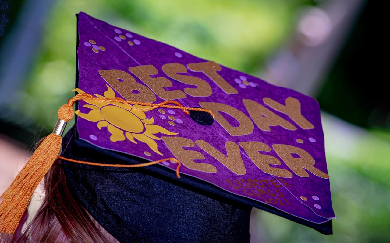 Best Day Ever written on top of a graduation cap