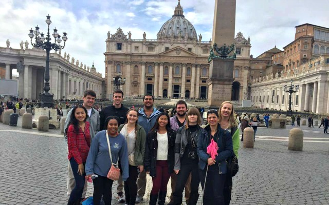 group photo taken in italy