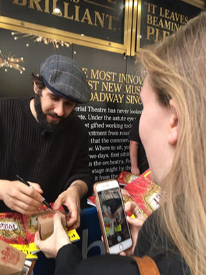 "A photo of Josh Groban at the stage door after Natasha, Pierre & the Great Comet. He was really nice and signed our souvenirs from the show." - Marcos Martins '19