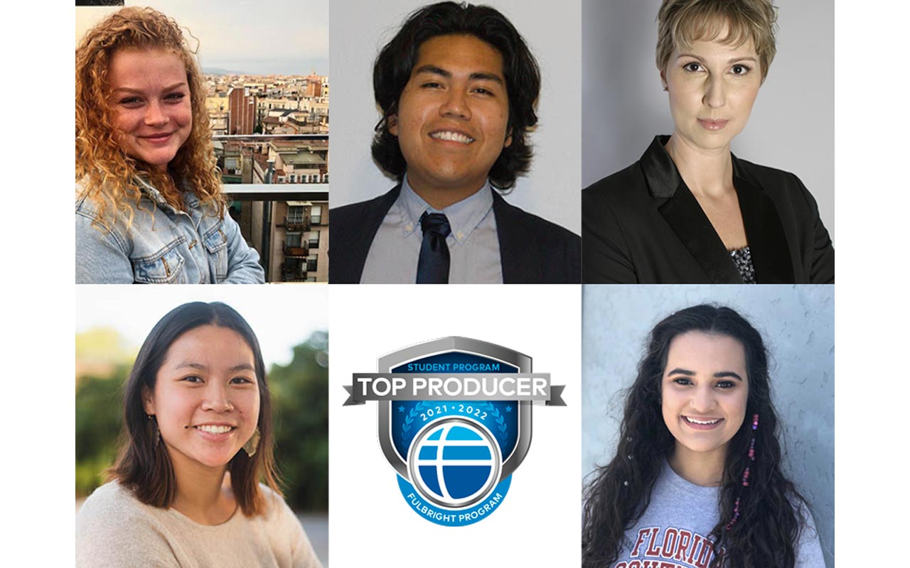 Fulbright top producer badge collage