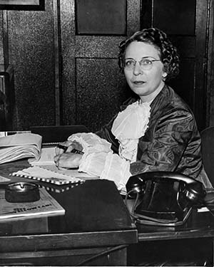 Aubrey Ringling sitting at a desk