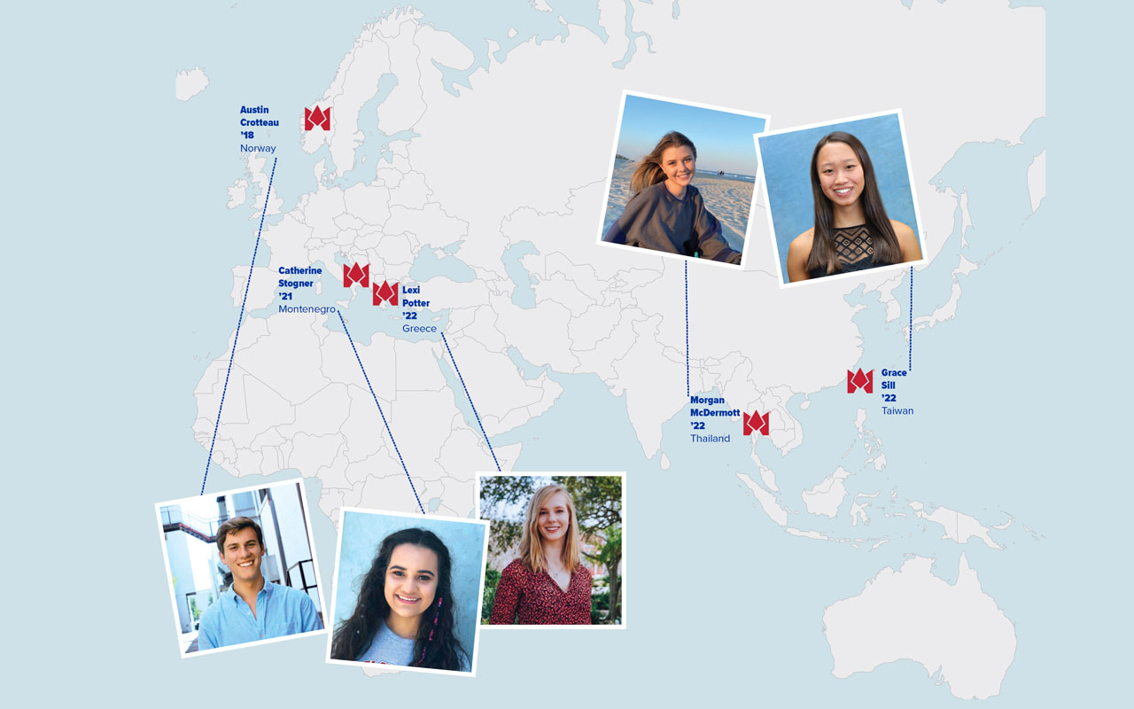 recipients plotted on a map