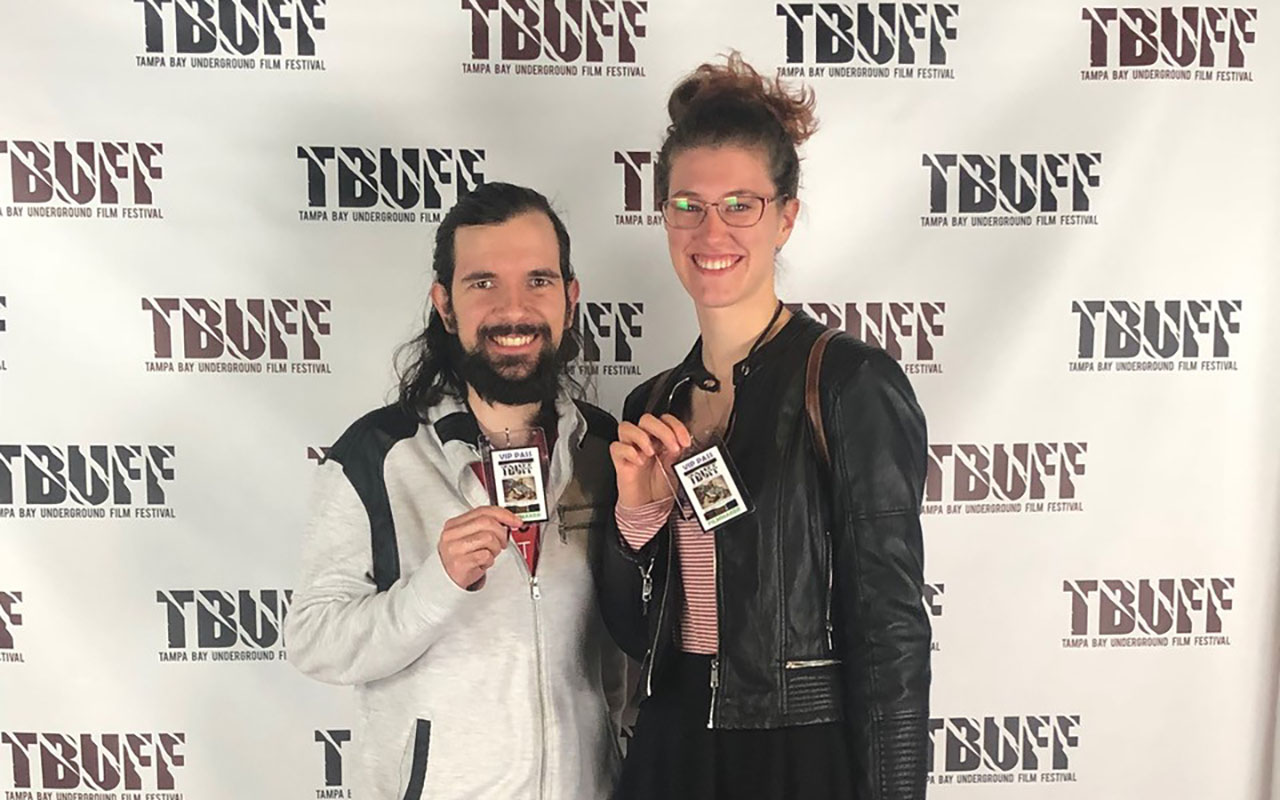 W James '19 (left) and Anica Popadic '20 (right) at the 5th Tampa Bay Underground Film Festival.