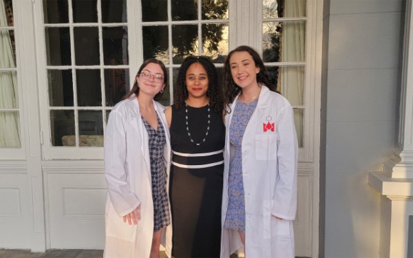 Dr. Bromfield Lee with students
