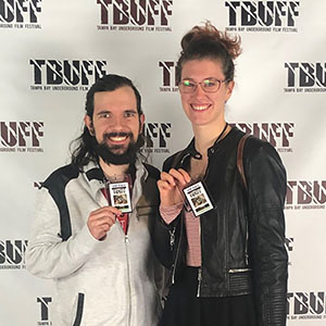 W James '19 (left) and Anica Popadic '20 (right) at the 5th Tampa Bay Underground Film Festival.