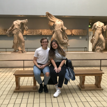McKenzie '20 (left) and Peter '20 (right) during one of their museum trips.