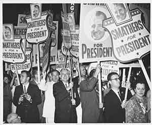 A group of people holding "Smathers for President" signs