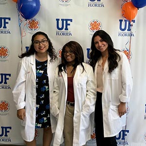 Three female students participating in the SHPEP at the University of Florida. 