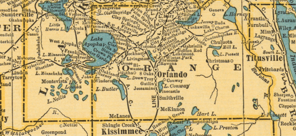 A 1903 map of Orlando and Winter Garden