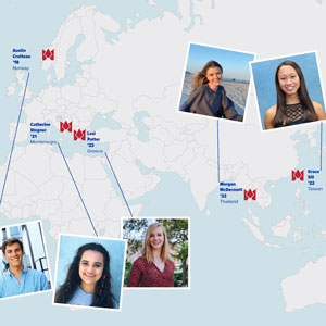 recipients plotted on a map