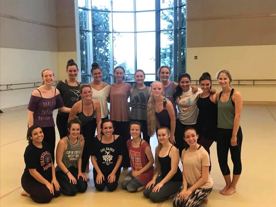 FSC dance students during one of their classes with Melissa Rector.