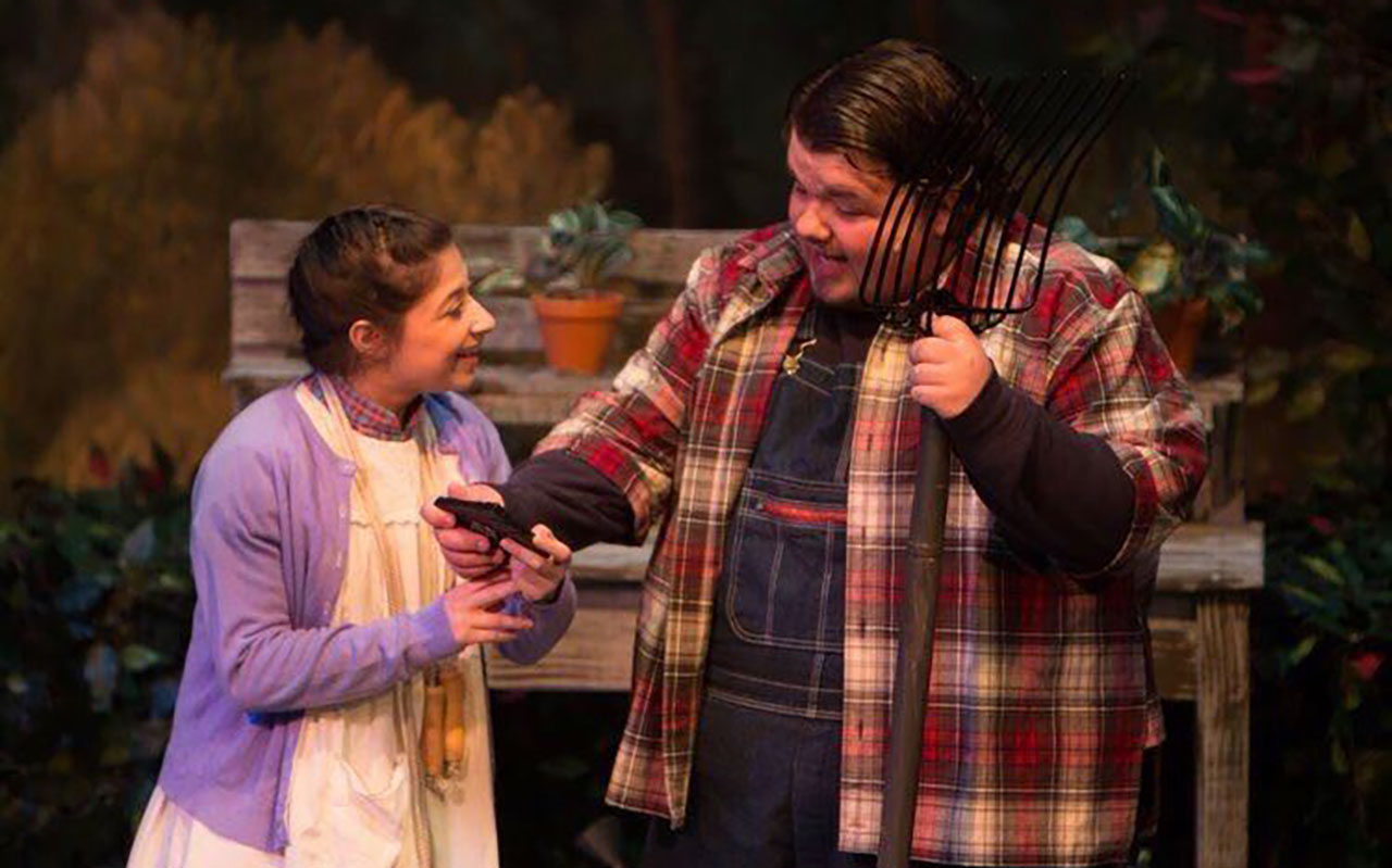Les Englehart '20 (right) in Florida Southern's production of The Secret Garden.