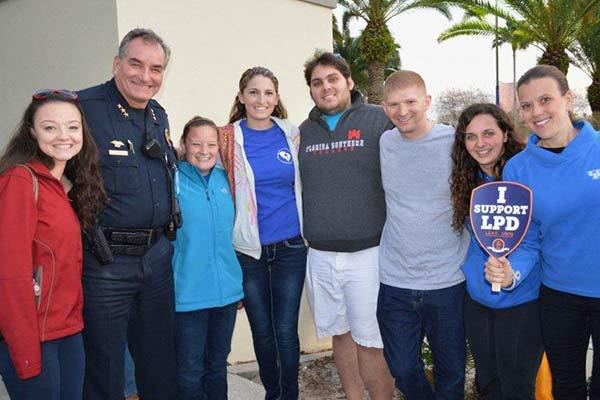 Students Support Men in Blue