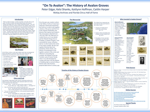 "On To Avalon": The History of Avalon Groves. Peter Edgar, Kelsi Shanks, Kaitlynn Hoffman, Caitlin Harper. McKay Archives and Florida Citrus Hall of Fame