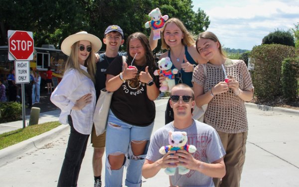 Students at Food Trucks