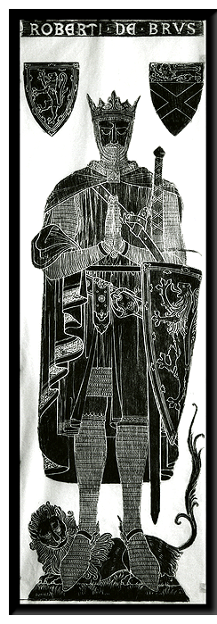 Brass rubbing of Robert the Bruce